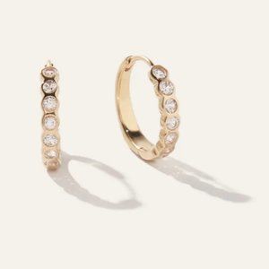 SOLD OUT Quince White Sapphire Huggie Hoops w/Dustbag